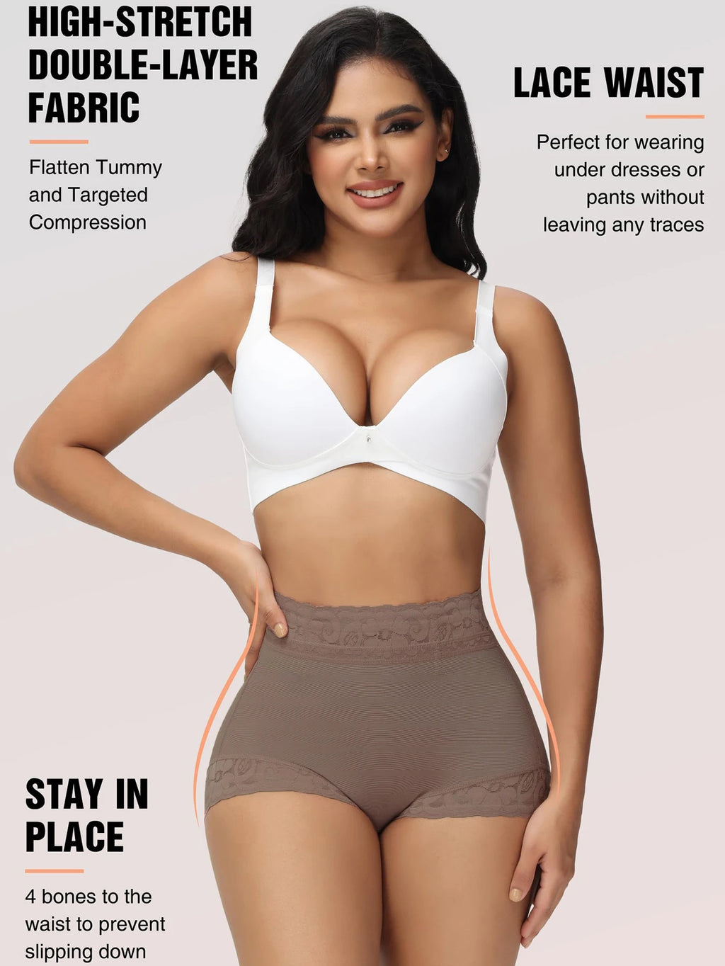 High-Waist Butt Lifter Shaping Shorts | Lace Trim Slimming Body Shapewear