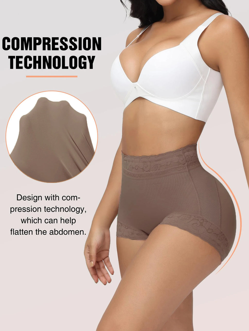 High-Waist Butt Lifter Shaping Shorts | Lace Trim Slimming Body Shapewear