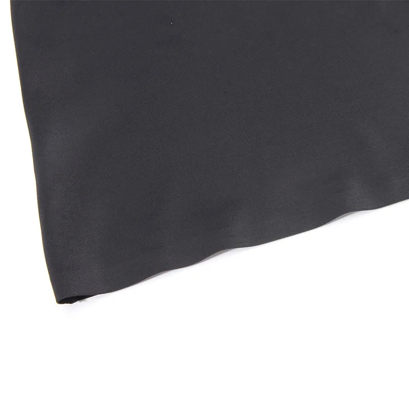 Black fabric on a white background