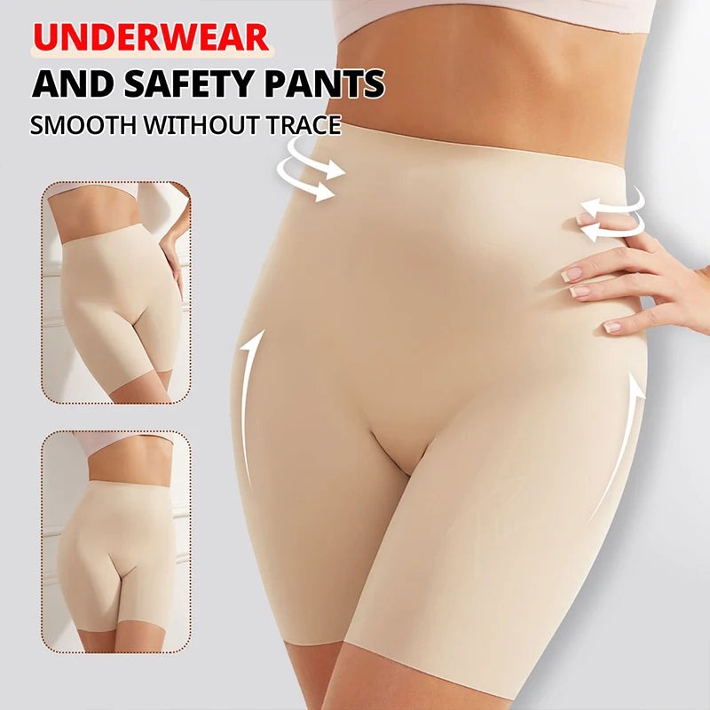 High Waist Safety Shorts - Anti-Light, Anti-Chafe Under Dress Cycling Underwear being worn for active movement, showcasing their anti-chafe benefits.