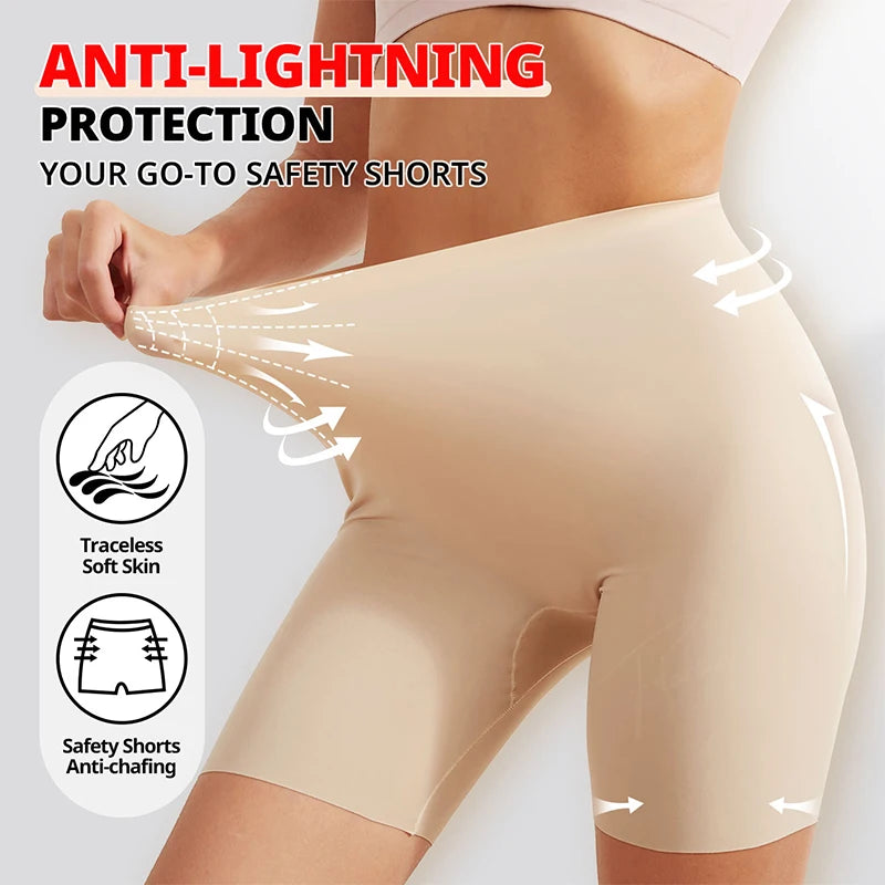 High Waist Safety Shorts - Anti-Light, Anti-Chafe Under Dress Cycling Underwear showcasing a fashionable and comfort-driven design.