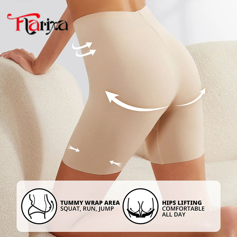 Close-up of the High Waist Safety Shorts - Anti-Light, Anti-Chafe Under Dress Cycling Underwear fabric, emphasizing the softness and breathability.