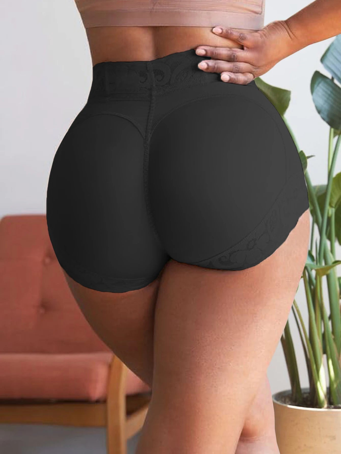 High-Waist Butt Lifter Shaping Shorts | Lace Trim Slimming Body Shapewear