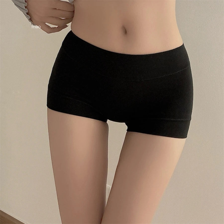 New Women Panties Cotton Seamless Sports Boxers Underwear Female Solid Color Briefs Cozy Lingerie Intimate Underpants M-XXL