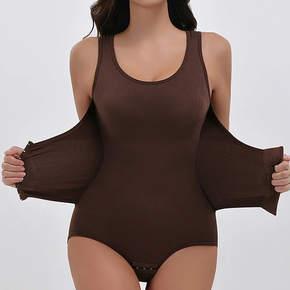 PowerSlim Bodysuit showcasing the tummy control shapewear with zipper feature in stylish black.