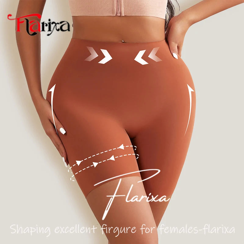 High Waist Safety Shorts - Anti-Light, Anti-Chafe Under Dress Cycling Underwear worn during a summer outing, showcasing comfort and style.