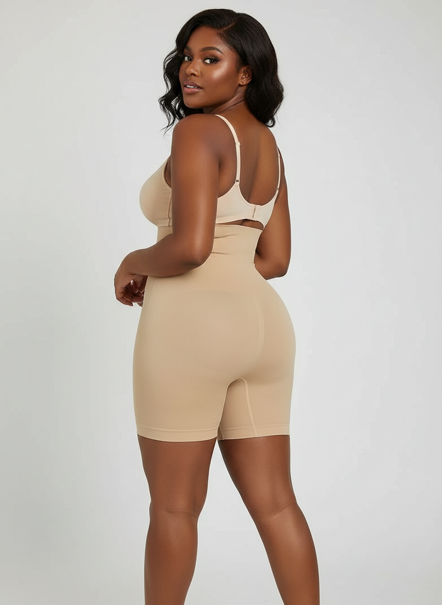 The Slimming Shorty: High Waist Tummy Control Shaping Shorts - Seamless & Anti-Chafe