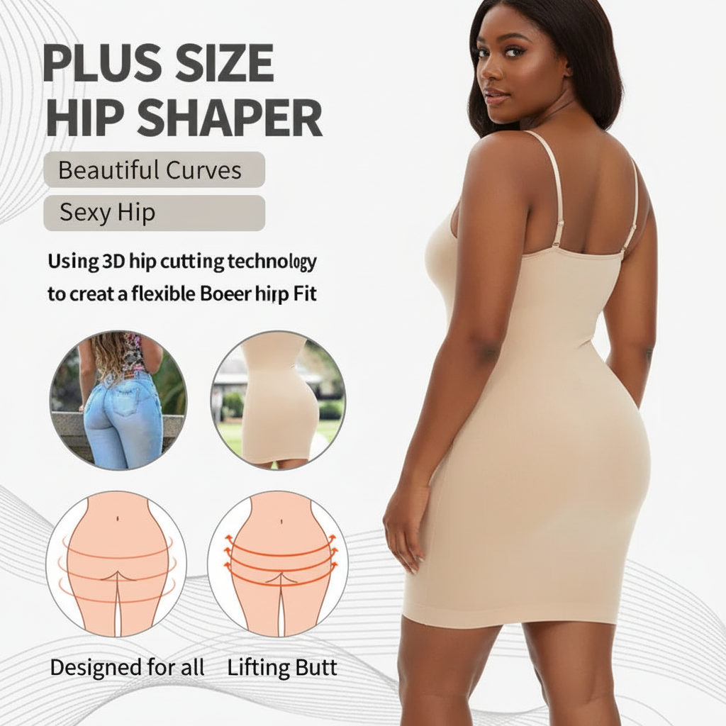 The Invisi-Slip: Tummy Control Shapewear Full Slip - Crew Neck Mini Cami Under Dress Shaper