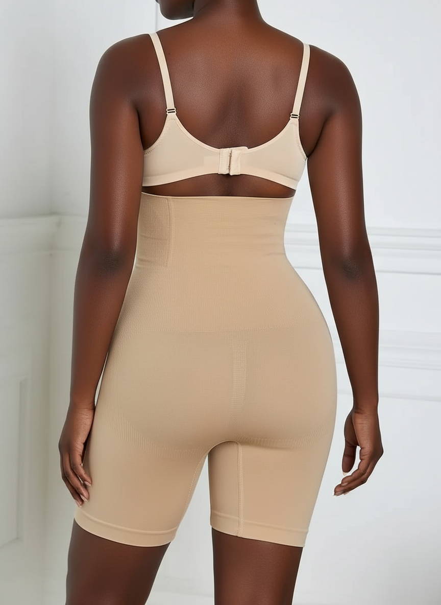 The Slimming Shorty: High Waist Tummy Control Shaping Shorts - Seamless & Anti-Chafe