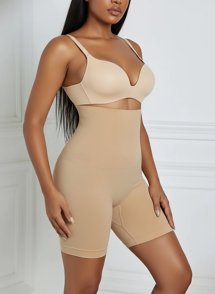 The Slimming Shorty: High Waist Tummy Control Shaping Shorts - Seamless & Anti-Chafe
